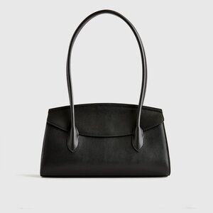 Italian 100% Leather Shoulder Bag: Black New with tags!